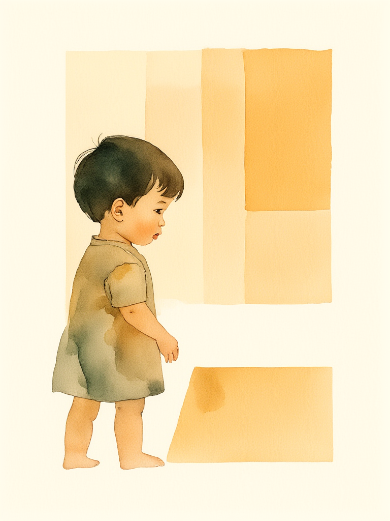 Illustration of a child standing on a light background