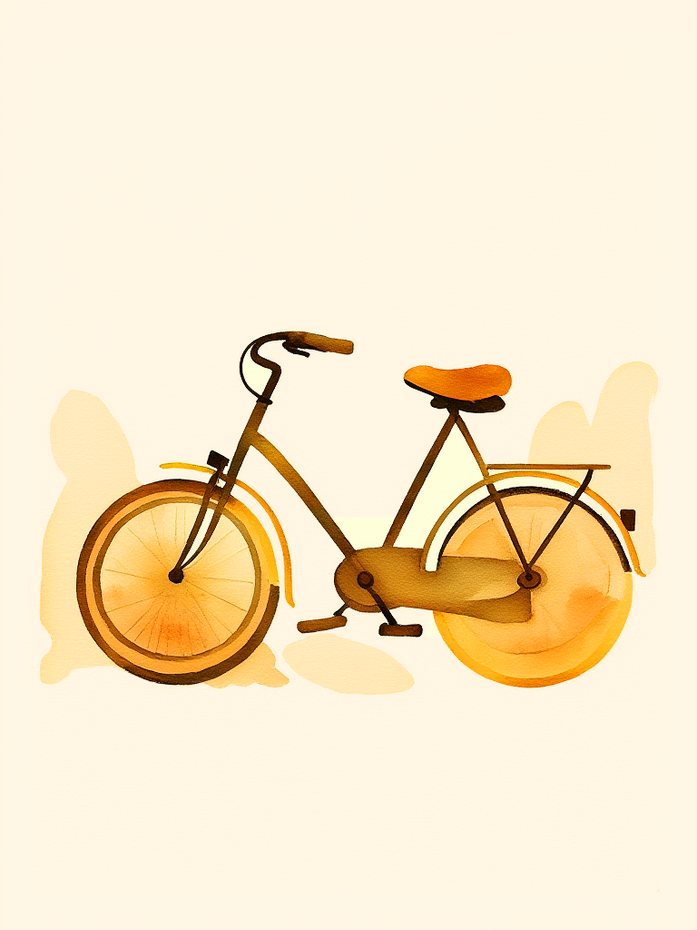 Illustration of a bicycle on a beige background