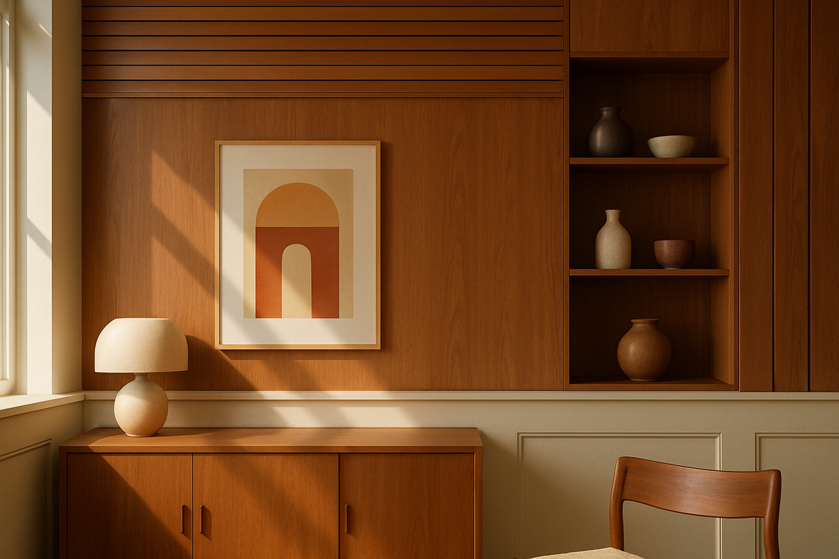 mid century modern home wall